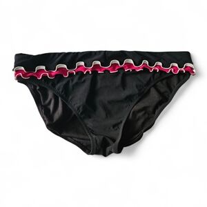 NWT PROFILE BY GOTTEX Pink Ruffle Black Bikini Bottom | SZ 12
